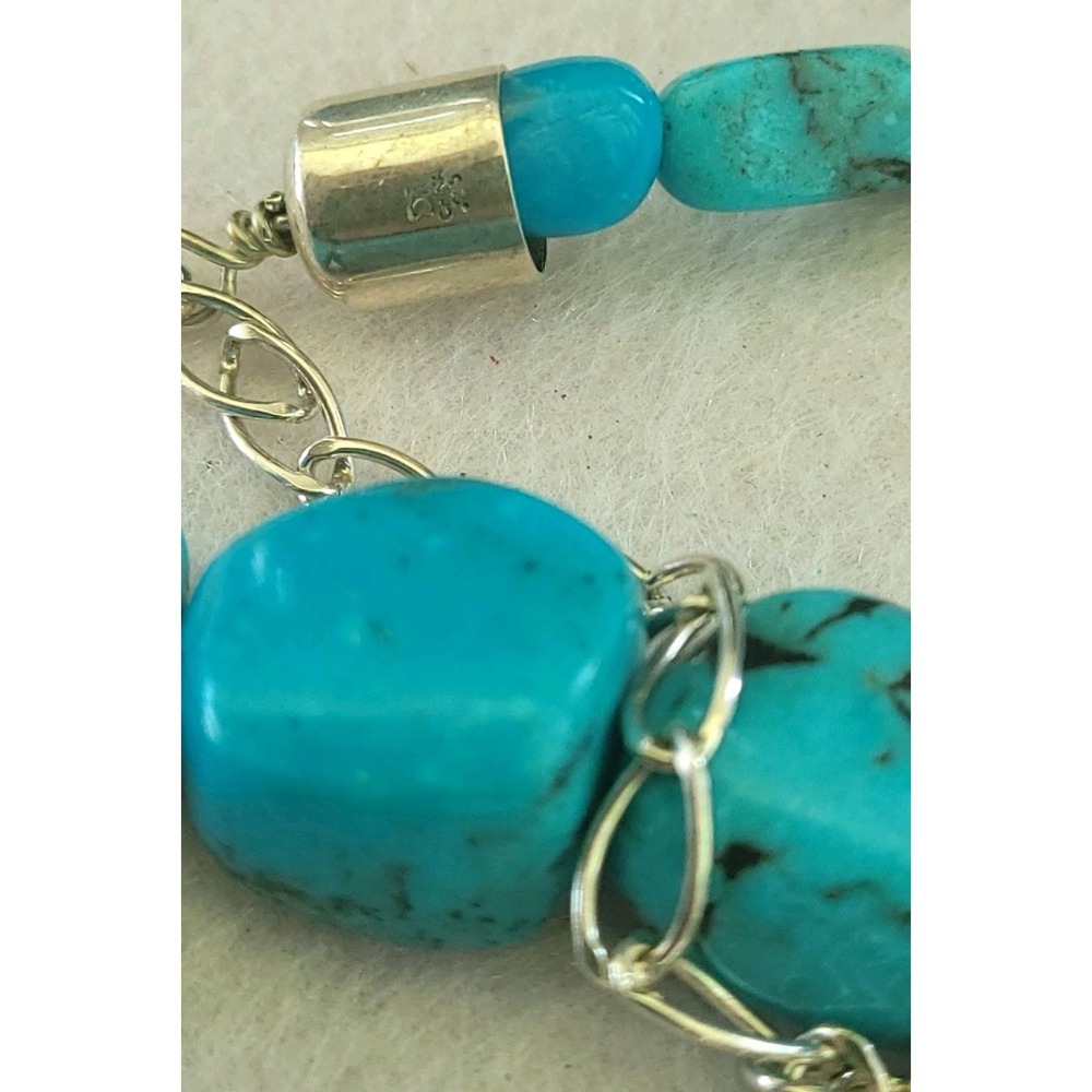 JAY KING DTR Turquoise Nugget Necklace 925 Sterling Silver DR China 18" 67g